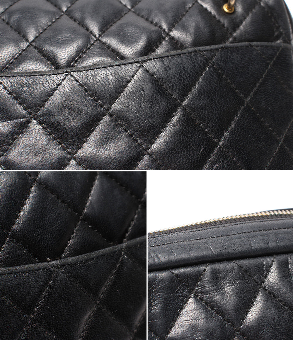 CHANEL チェーンショルダーバッグ 肩掛け ゴールド金具 マトラッセ ラムスキン レディース シャネル