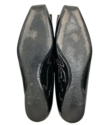 Roger Vivier スクウェアトゥエナメルフラットシューズ レディース SIZE 38 1/2 ロジェヴィヴィエ