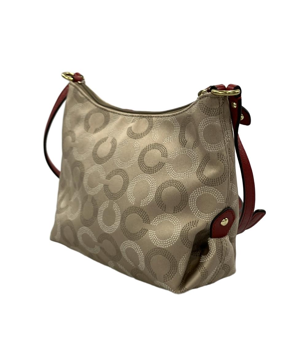 美品 COACH ショルダーバッグ 斜め掛け オプアート レディース コーチ