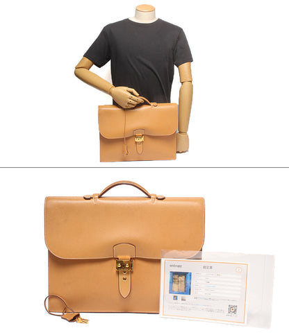 HERMES ビジネスバッグ ブリーフケース  ▢H刻印 ゴールド金具 サック ア デペッシュ メンズ エルメス
