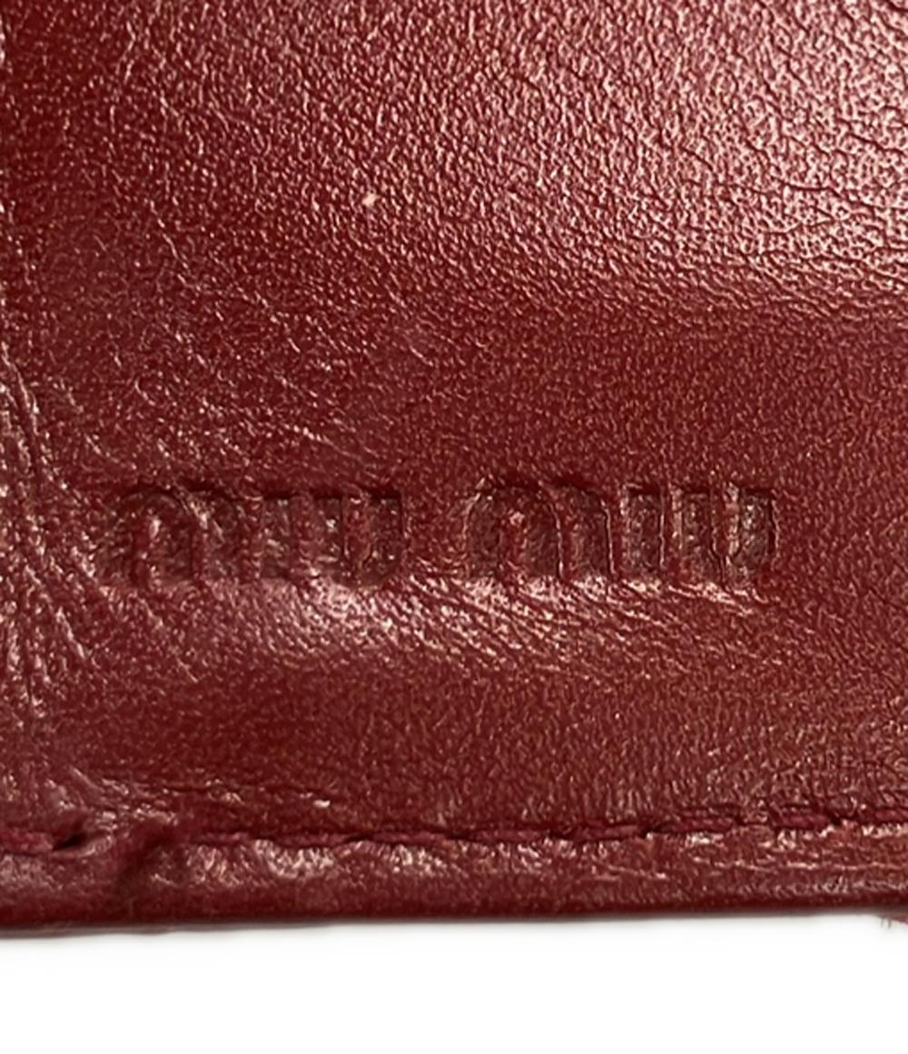 ミュウ ミュウ 三つ折り財布 クロコ型押し レディース Miu Miu