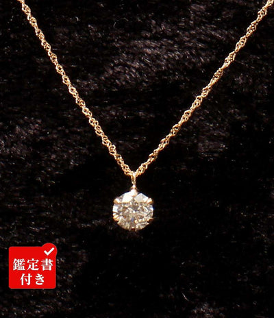 美品 ネックレス K18 ダイヤ 0.347ct レディース