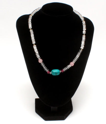 ネックレス SV925 ターコイズ ルビー 水晶 レディース