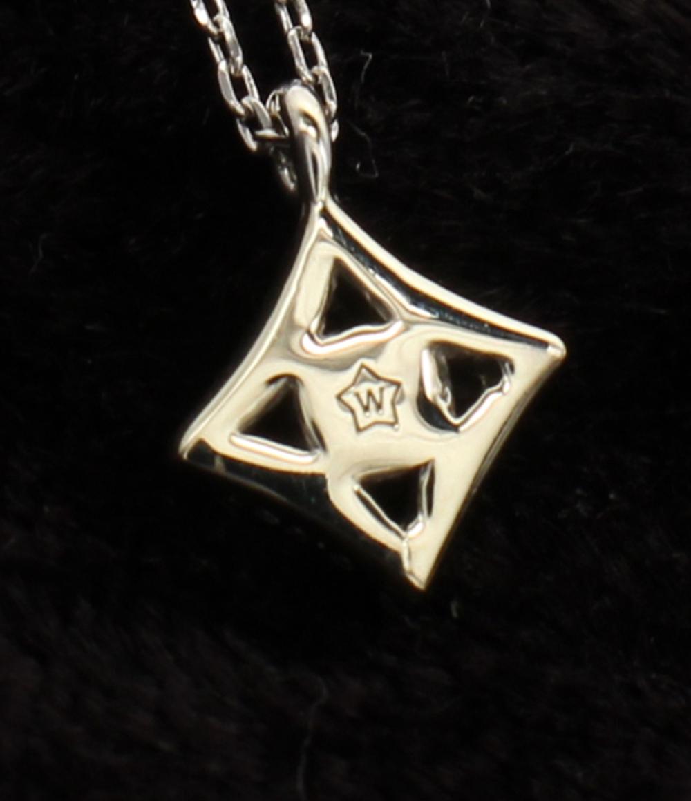 美品 ネックレス K10WG ダイヤ 0.051ct レディース Wish upon a star 