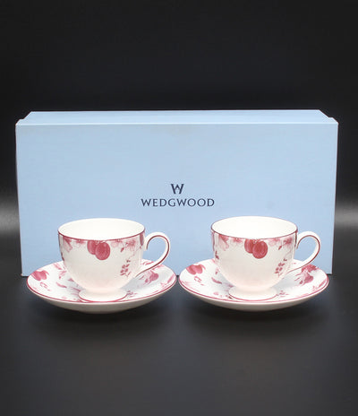 WEDGWOOD カップ＆ソーサー 2客セット ペア ワインプラム ウエッジウッド