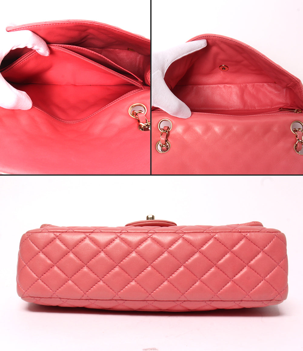 CHANEL チェーンショルダーバッグ バレンタインシリーズ ラムスキン シングルフラップ ダブルチェーン 肩掛け マトラッセ レディース シャネル