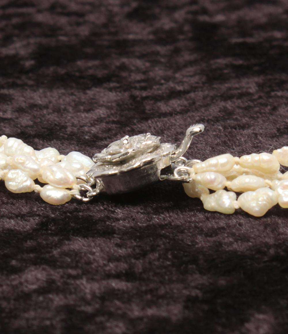 5連ネックレス 淡水パール レディース