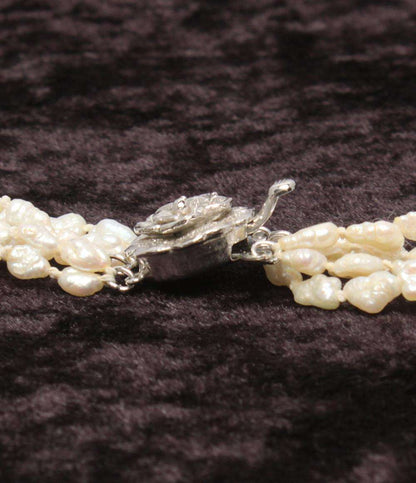 5連ネックレス 淡水パール レディース