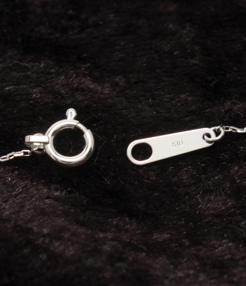 美品 ネックレス K10WG K10 エメラルド レディース