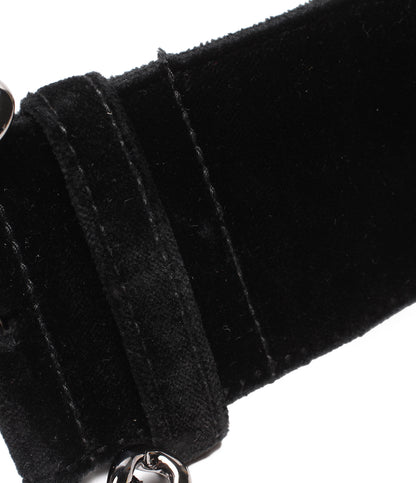 CHANEL ベルト チェーンバックル ベルベットベルト シルバー金具 レディース シャネル