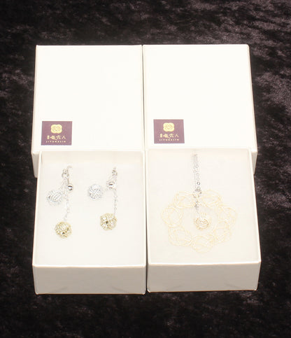 美品 自遊花人 ネックレス イヤリング 2点セット レディース じゆうかじん