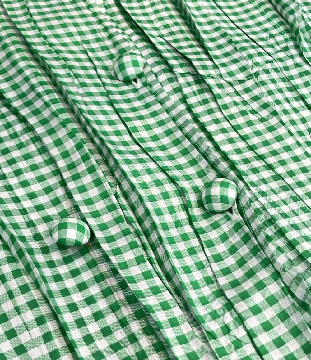 美品 プリーツプリーズ 長袖ブラウス ギンガムチェック柄 レディース SIZE 3 (L) PLEATS PLEASE