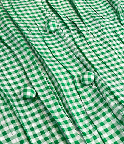 美品 プリーツプリーズ 長袖ブラウス ギンガムチェック柄 レディース SIZE 3 (L) PLEATS PLEASE