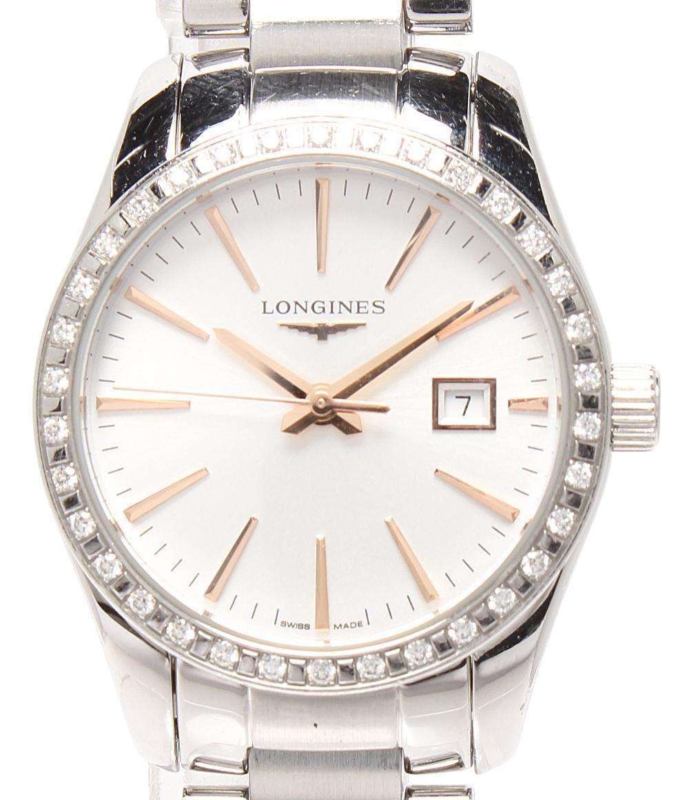 LONGINES 腕時計 コンクエスト クラシック クオーツ シルバー L2.286.0.72.6 レディース ロンジン