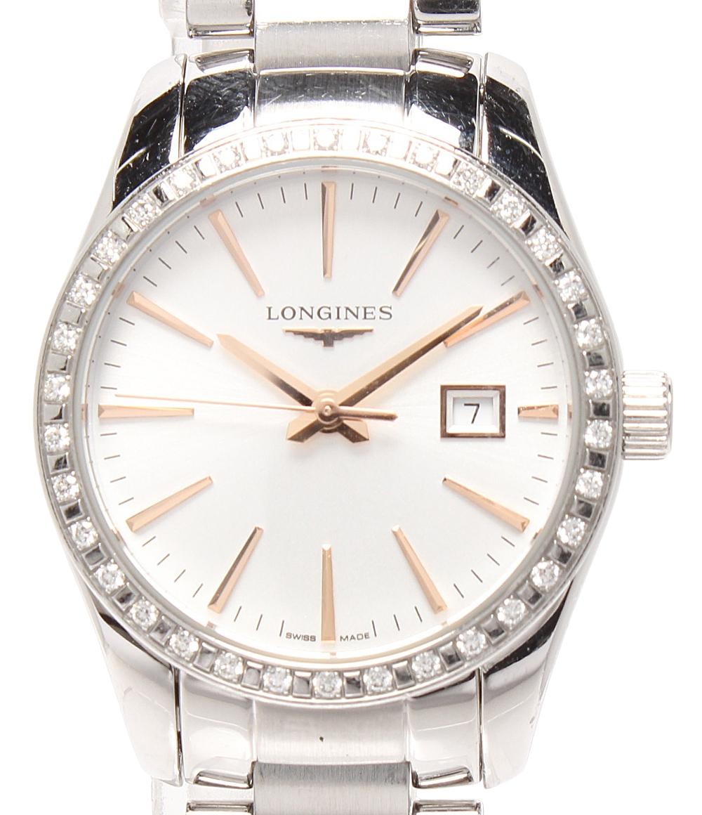 LONGINES 腕時計 コンクエスト クラシック クオーツ シルバー L2.286.0.72.6 レディース ロンジン