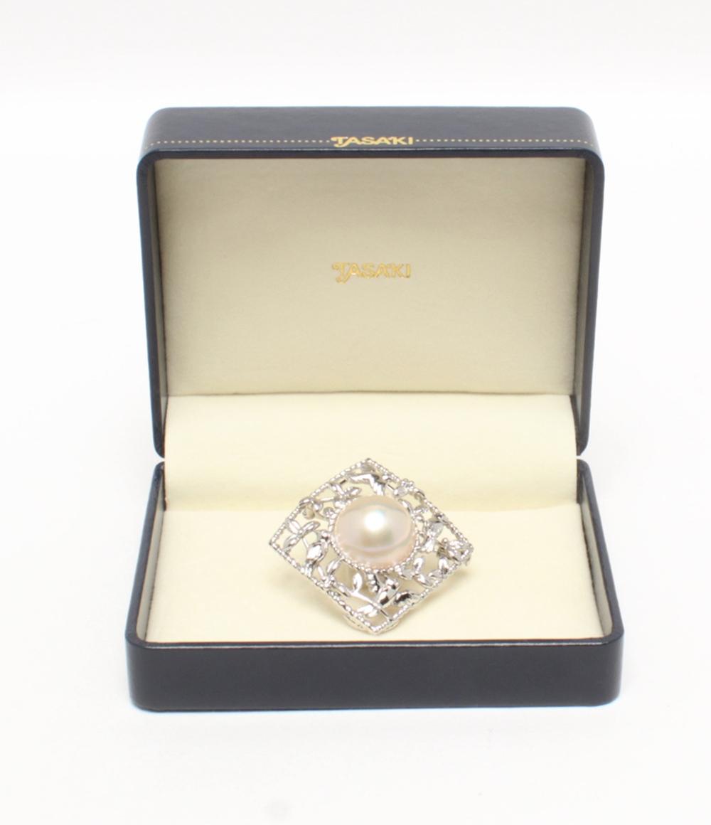 美品 TASAKI ブローチ ペンダントトップ SV マベパール 16.6mm トリ