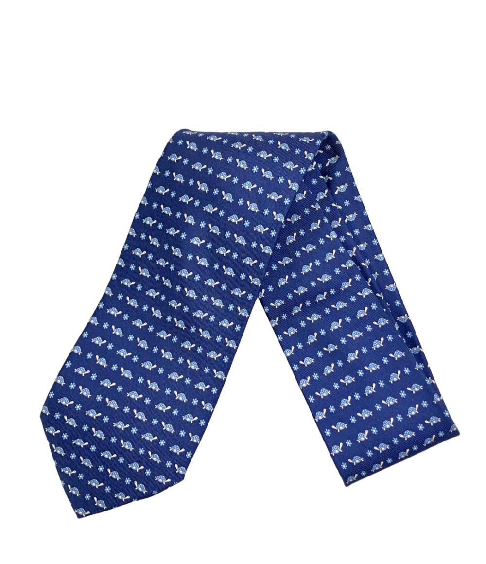 美品 Salvatore Ferragamo ネクタイ シルク100% タートル メンズ サルヴァトーレフェラガモ