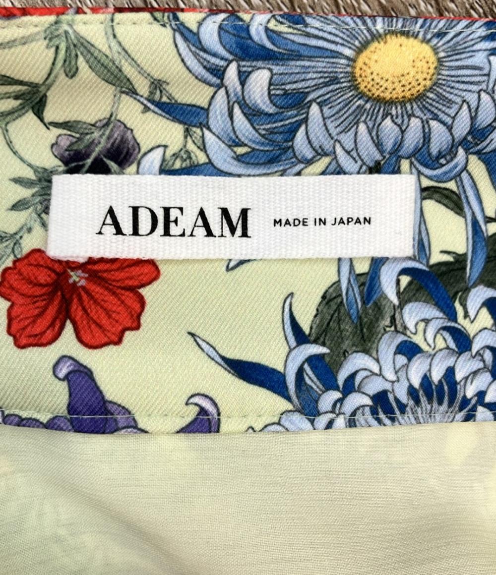 ADEAM フレアスカート23SS ハナビスカート フラワープリント 43511 レディース SIZE L アディアム