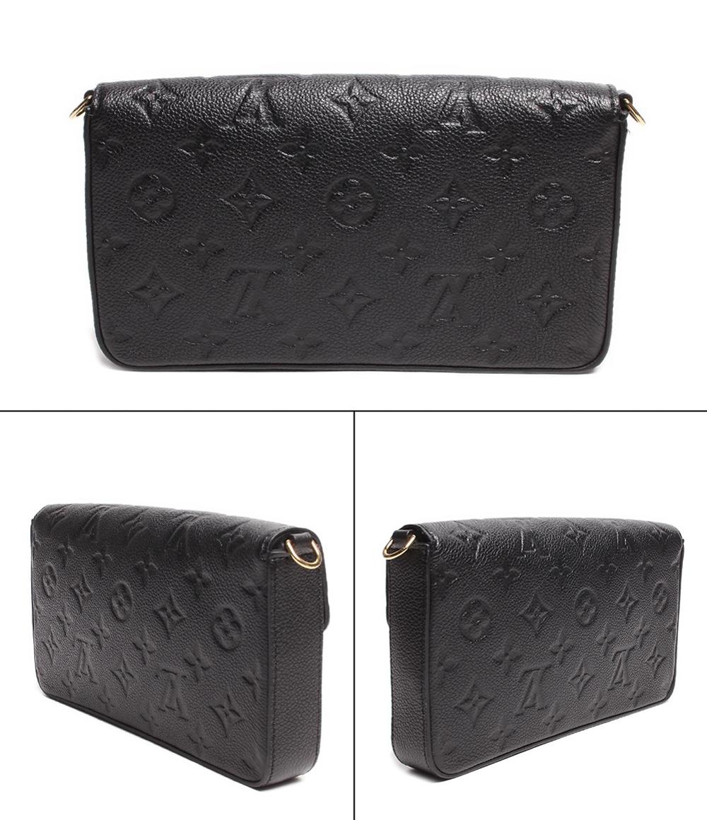 ルイ・ヴィトン チェーンレザーウォレット ゴールド金具 ポシェット･フェリシー モノグラム･アンプラント グレインカウハイドレザー M82477