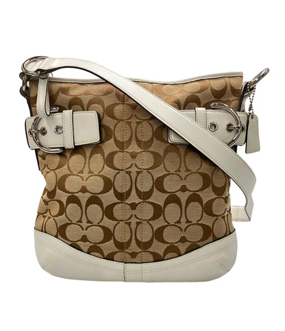 美品 COACH ショルダーバッグ 斜め掛け シグネチャー 3574 レディース コーチ