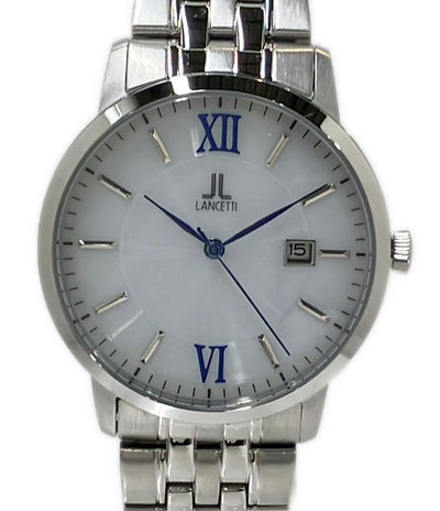 美品 LANCETTI 腕時計 ソーラー ホワイト LT-6865 メンズ ランチェッティ
