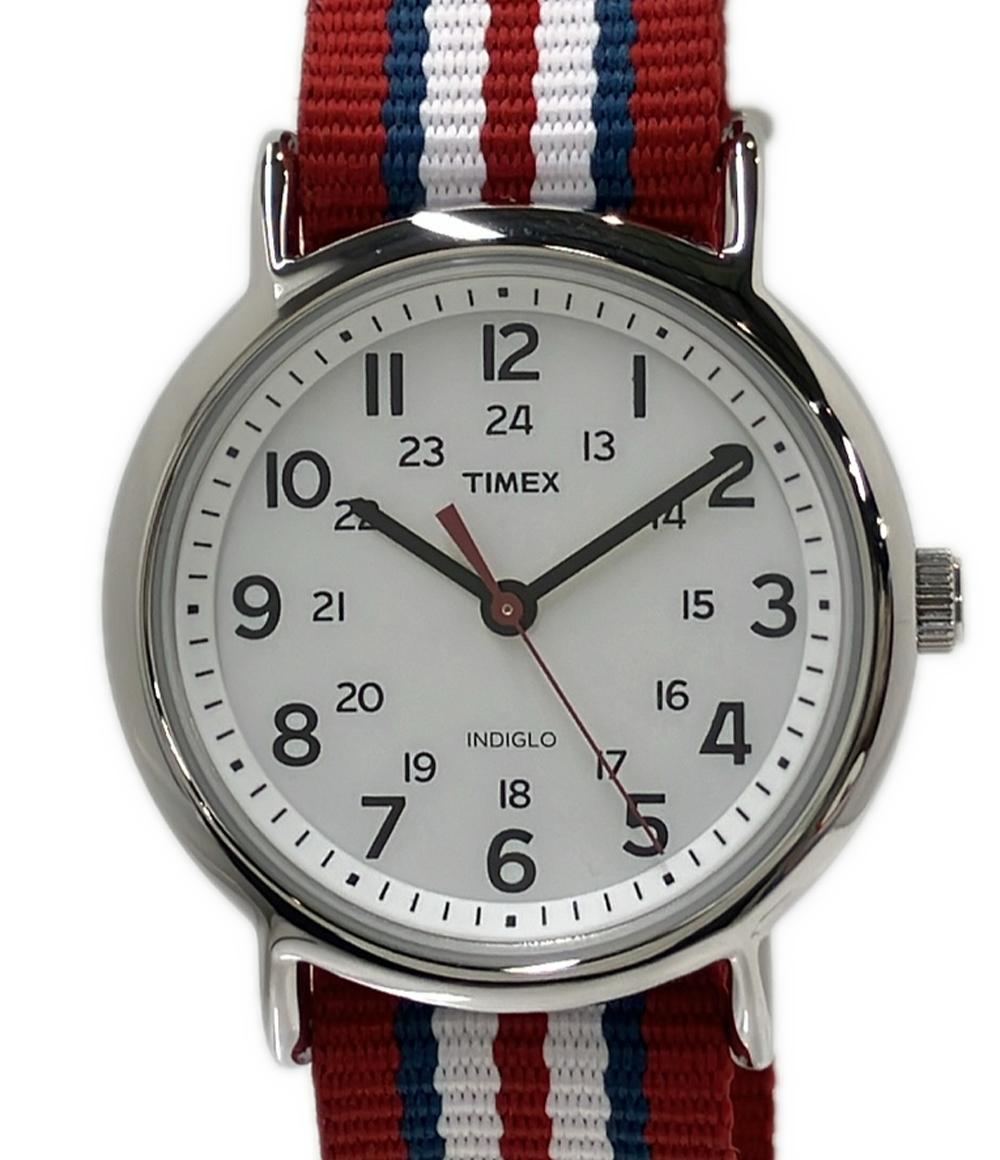 美品 TIMEX 腕時計 セントラルパーク ウィークエンダー クオーツ ホワイト T2N746 レディース メンズ タイメックス