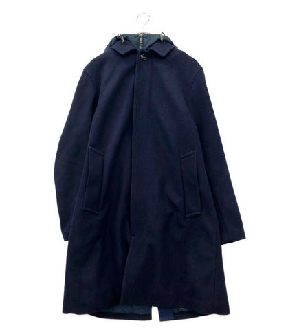 Emporio Armani ダウンコート メルトン レイヤード フーデッドダウン 6K1L74 1NYVZ メンズ SIZE 50 (XL) エンポリオ・アルマーニ