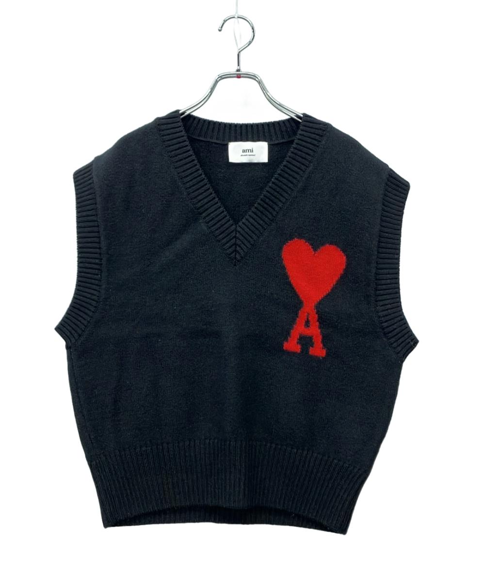 ami alexandre mattiussi ニットベスト ハートロゴ レディース SIZE S アミ アレクサンドル マテュッシ