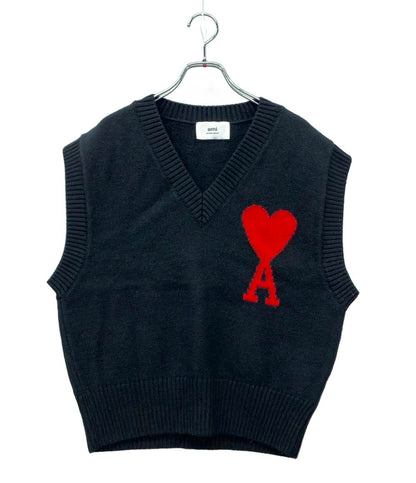 ami alexandre mattiussi ニットベスト ハートロゴ レディース SIZE S アミ アレクサンドル マテュッシ
