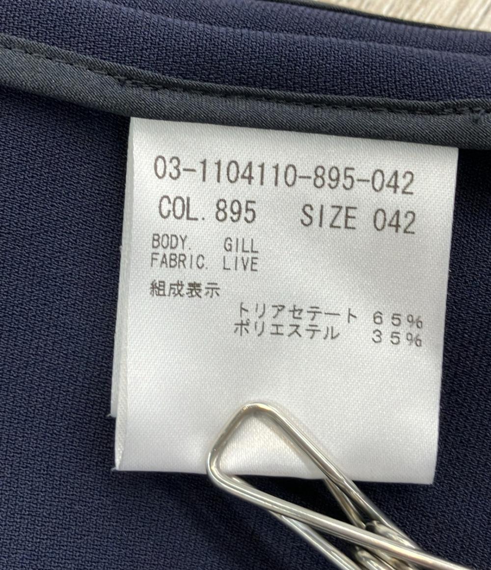 美品 theory luxe セットアップ パンツスーツ ノーカラー 03-2106475-895-042 レディース SIZE 42 (L) セオリーリュクス