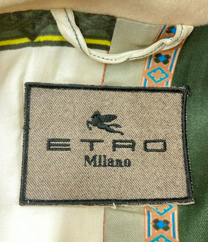 エトロ ノーカラーロングコート ウールアルパカ切り替え レディース SIZE 40 (L) ETRO