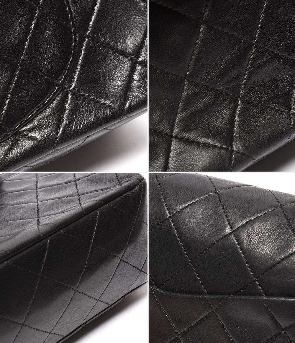 CHANEL チェーンショルダーバッグ ダブルフラップ Wチェーン ゴールド金具 カーフスキン マトラッセ 23 レディース シャネル