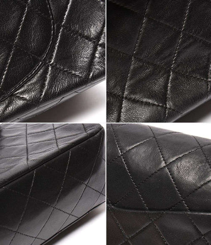 CHANEL チェーンショルダーバッグ ダブルフラップ Wチェーン ゴールド金具 カーフスキン マトラッセ 23 レディース シャネル