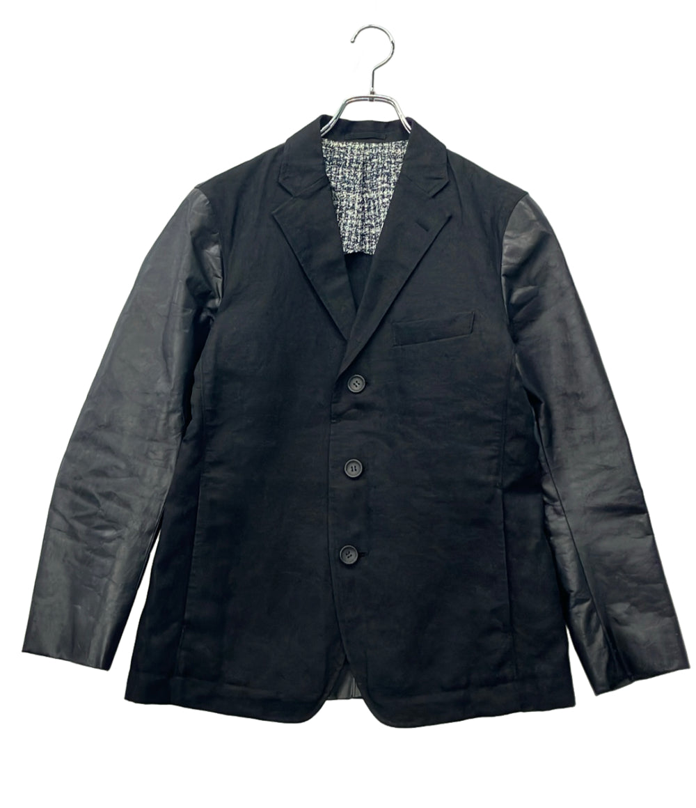 ISSEY MIYAKE テーラードジャケット 素材切替 牛革 ME51LD055 メンズ SIZE 1 (S) イッセイミヤケ