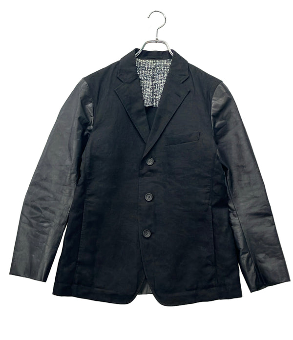 ISSEY MIYAKE テーラードジャケット 素材切替 牛革 ME51LD055 メンズ SIZE 1 (S) イッセイミヤケ