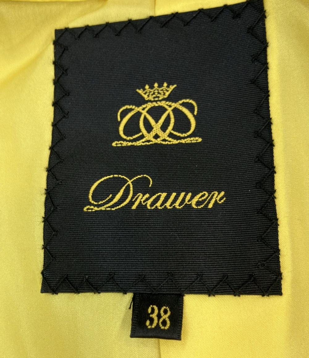 Drawer コート ビッグカラー 総柄ジャカード スナップボタン 6525-299-0855 レディース SIZE 38 (M) ドゥロワー