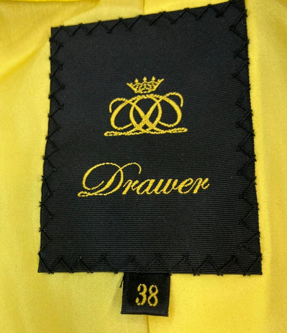 Drawer コート ビッグカラー 総柄ジャカード スナップボタン 6525-299-0855 レディース SIZE 38 (M) ドゥロワー