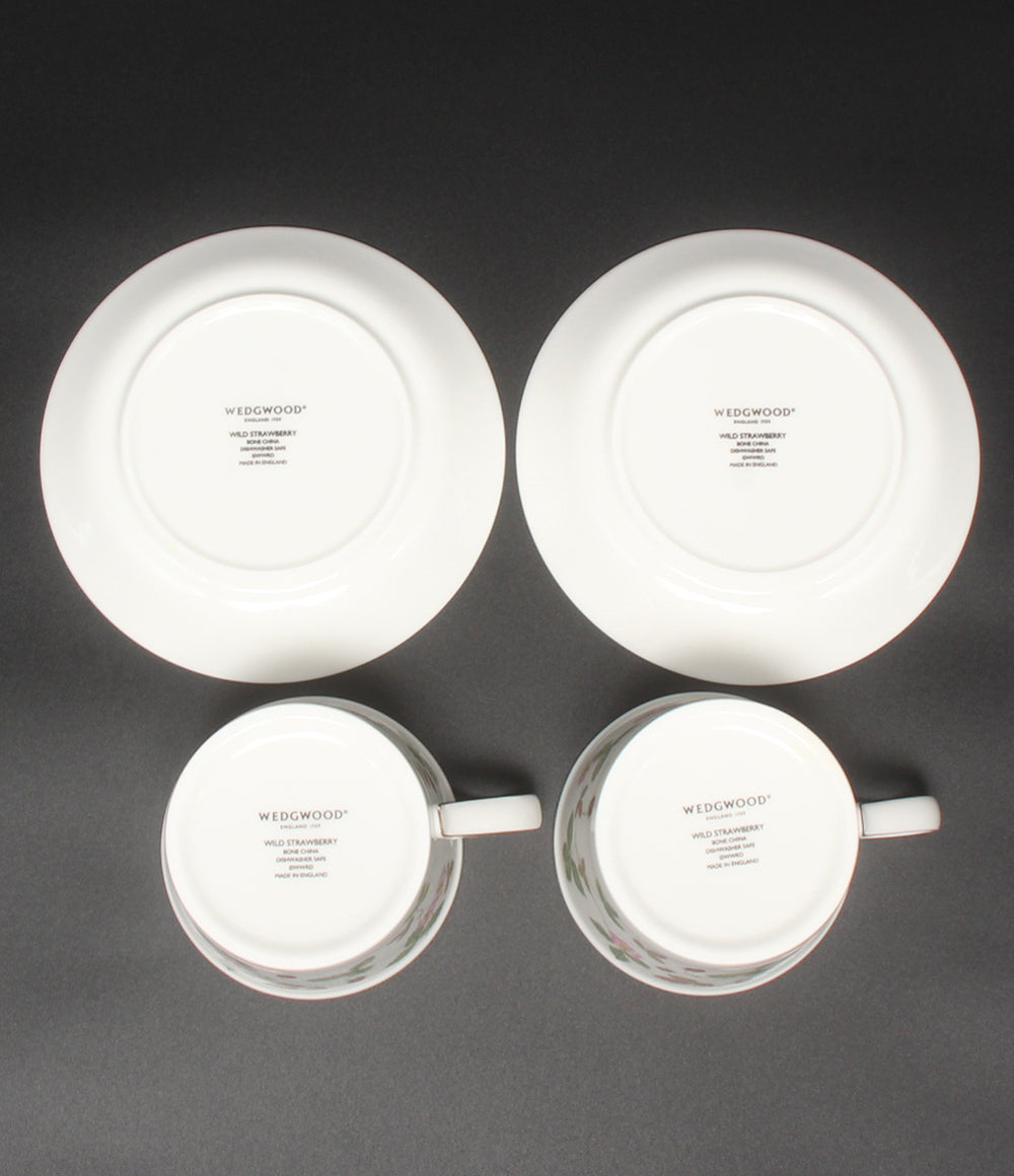 美品 WEDGWOOD カップ＆ソーサー 2客セット ペア デルフィ ワイルドストロベリー ウェッジウッド