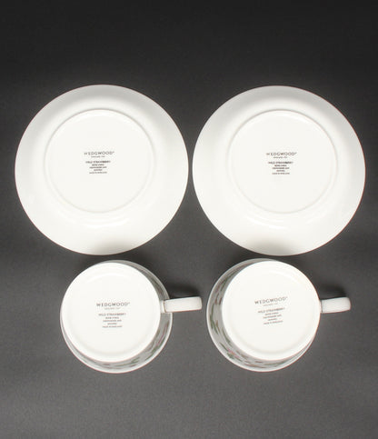 美品 WEDGWOOD カップ＆ソーサー 2客セット ペア デルフィ ワイルドストロベリー ウェッジウッド