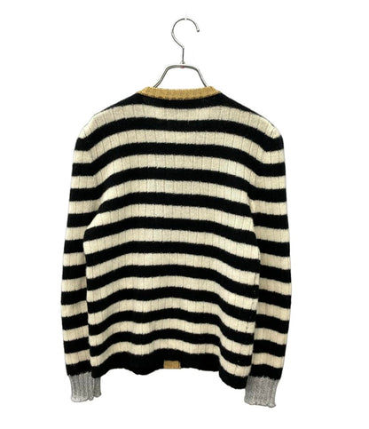 GUCCI 長袖ニットカーディガン ストライプ ゴールド レディース SIZE S グッチ