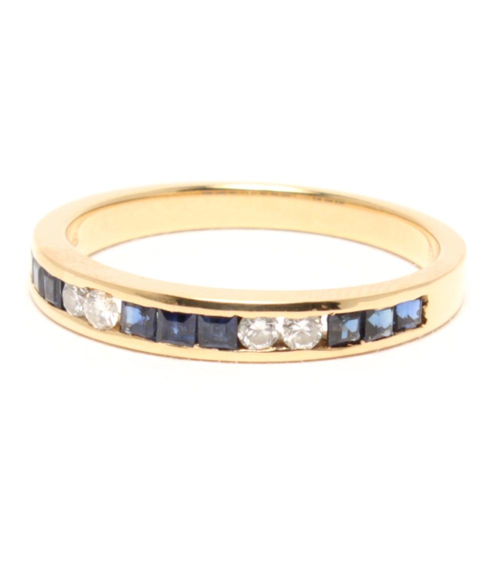 美品 リング 指輪 K18 サファイア 0.42ct ダイヤ 0.11ct レディース SIZE 12号