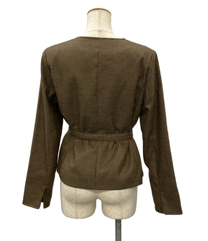 美品 polaura ノーカラージャケット 千鳥格子柄 レディース SIZE F (M) ポローラ