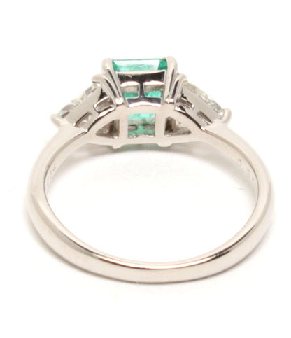 美品 リング 指輪 Pt900 エメラルド 0.85ct ダイヤ 0.634ct レディース SIZE 11号