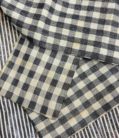 Christian Dior PRÊT-A-PORTER 長袖 シルバーストライプ ブラウス 9010BL6 レディース SIZE M クリスチャンディオール プレタポルテ