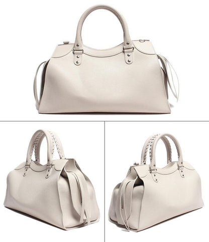 バレンシアガ 2way レザー ハンドバッグ ショルダーバッグ シルバー金具 Neo Classic City ネオ クラシック シティ カーフレザー チャンキーホワイト