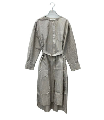 ebure 長袖ワンピース シャツワンピース ベルト付き ストライプ 2710700541 レディース SIZE 38 (S) エーブル