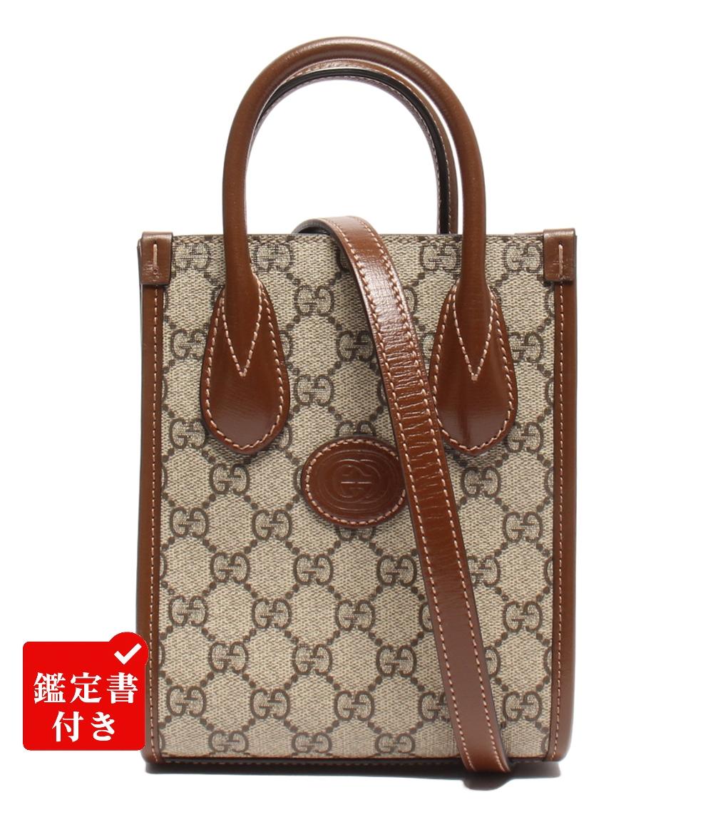 美品 グッチ 2wayハンドバッグ ショルダーバッグ 斜め掛け GGスプリーム 671623 92TCG 8563 レディース GUCCI