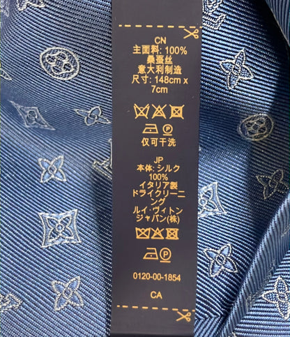 美品 LOUIS VUITTON ネクタイ シルク100% モノグラム ブラスト 7CM M97752 メンズ ルイ・ヴィトン