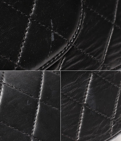 CHANEL チェーンショルダーバッグ 斜め掛け シルバー金具 シングルチェーン シングルフラップ マトラッセ ラムスキン ６番台 レディース シャネル