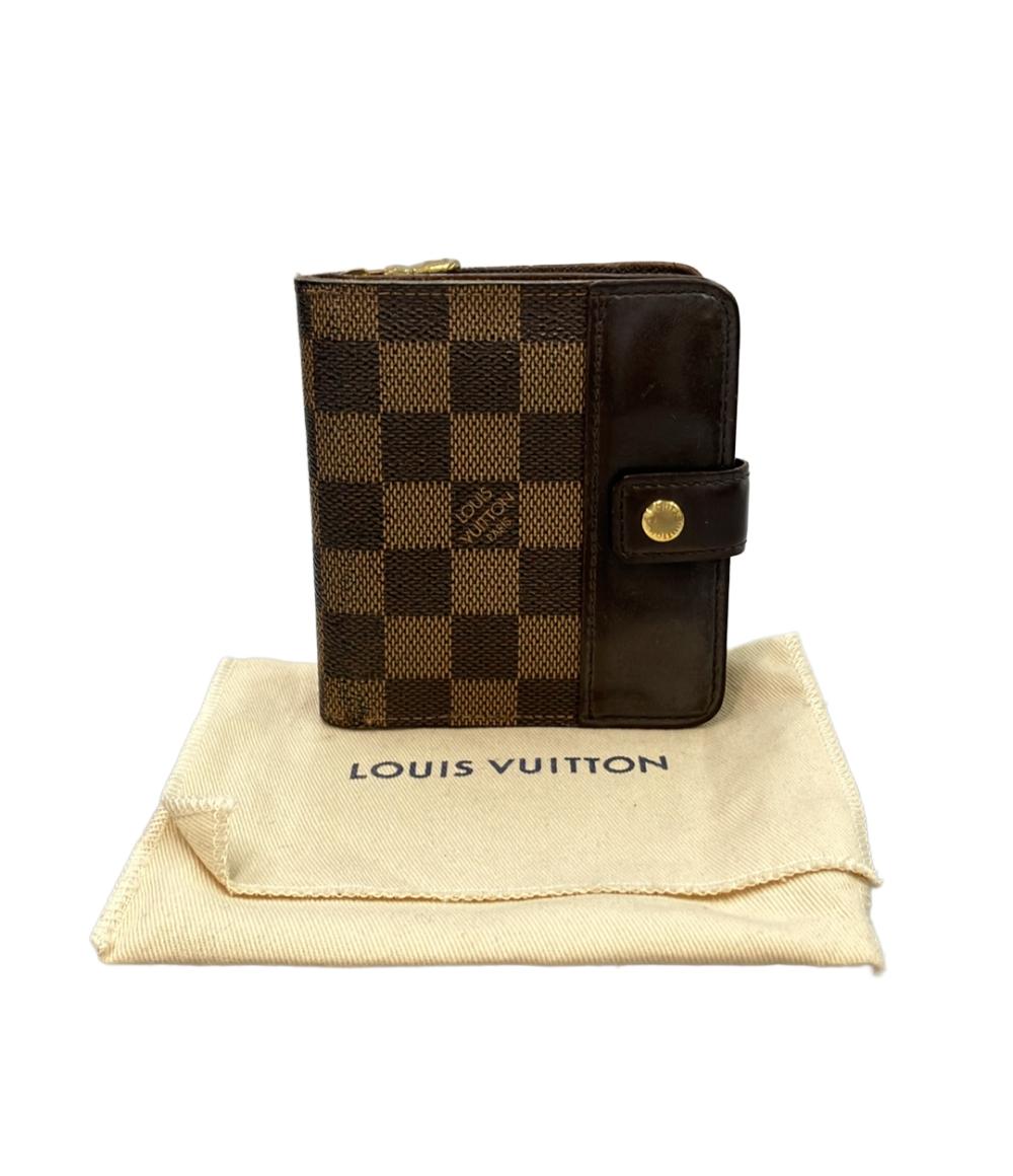 LOUIS VUITTON 二つ折り財布 コンパクト ジップ ダミエ エベヌ N61668 レディース メンズ ルイ・ヴィトン